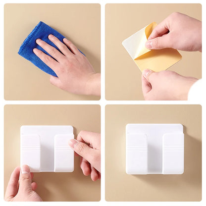 4Pcs Wall Mounted Storage Box Multifunction Punch Free  Organizer
